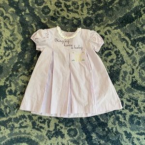 Purple gingham dress with button down back